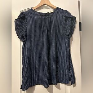 Navy Blue Polka Dot Blouse